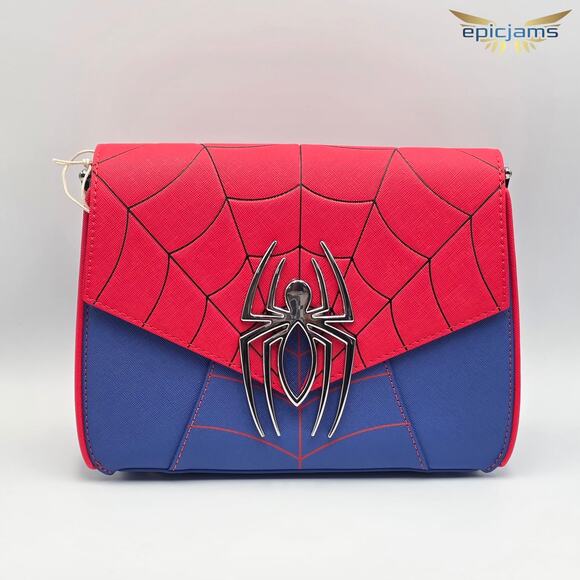 Loungefly Disney Marvel Spider Man Color-Block Crossbody Bag New - Picture 4 of 8
